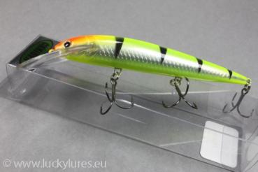 KARIKKO RÄMINÄ Wobbler 12 cm, Farbe: Yellow Ghost 012, schwimmend mit Rasselkugel, von Suomen Uistin The Finnish Lure Company (Jarmo Rapala)